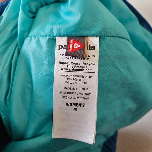 Patagonia Nano Puff Full Zip Up Insulated Jacket Womens Size Medium Solid Blue - Picture 8 of 8